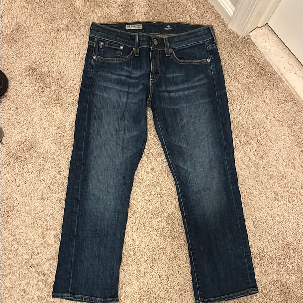 Ag Adriano Goldschmied The Tomboy Crop Relaxed Straight Jeans Sz 27